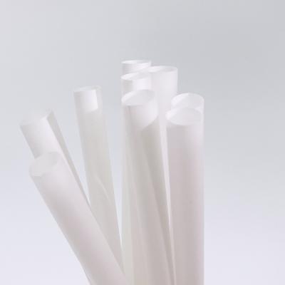 China Minimalist environmental friendly white degradable plastic straws, reusable drinking straws for sale