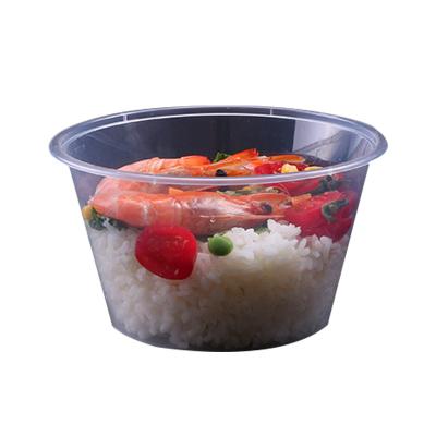 China PP Round Packing Bowl, PP Plastic Lunch Box, Two Colors, Microwave Heating, Soup Noodle Packing Box With Cover, Customizable for sale