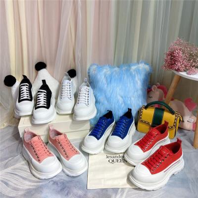 China Fashion Trend Solid Color Canvas High Top Fitness Walking Shoes Shaping Platform Canvas Casual Sneakers Women Trendy Shoes for sale