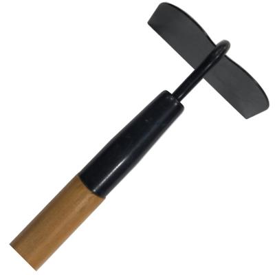 China Best Price Carbon Steel Taper Wood Handle Stainless Steel Long Garden Tools Draw Hoe for sale