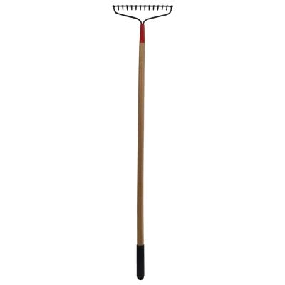 China Agriculture Hot Selling Wood Rake Garden Lawn Rake Free Sample Handle Wood Cleaning Rake for sale