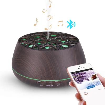 China Hotel China best grain 400ml aromatherapy essential oil ultrasonic wood aroma diffuser with smart speaker high quality for sale