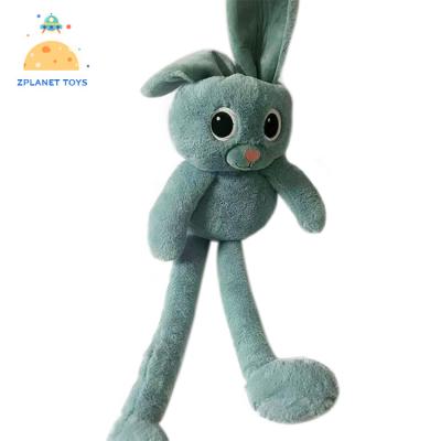 China Adults Green Pull Ear Rabbit Rabbit Doll Can Pull Long Legs Ear Rabbit Interactive Soft Plush Toy for sale