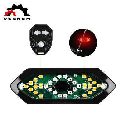 China New Design Durable YSANAM Bicicleta USB Rechargeable With Wireless Remote Bicycle Flashing Signal Light Safety Warning Light for sale