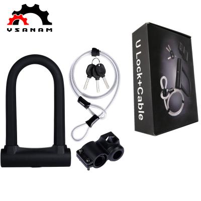 China High Security YSANAM Bicicleta Anti Theft Bicycle U Lock Cable Lock Combination MTB Durable Road Mountain Steel Bike Lock Security Locks for sale