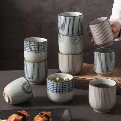 China Hot Sale Coffee Mug Japanese Style Tea Cup Retro Handmade Ceramic Stoneware Pottery Stocked Ceramic Mug 150ml for sale