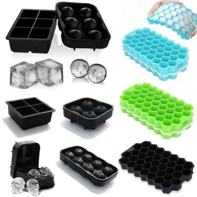 China Hot Selling Summer Food Grade Ice Cream Maker Sustainable Hot Rubber Ice 6 Cavity Reusable Ice Cube For Flexible Bar Tray for sale