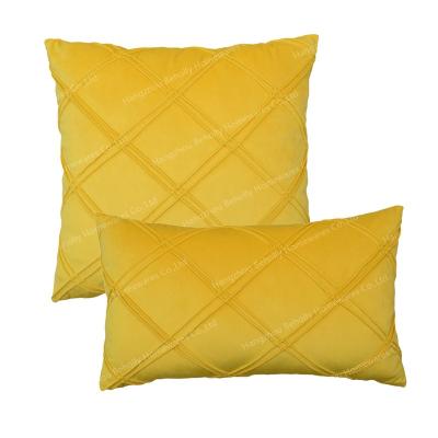 China Anti-pilling Solid Diamond Pleated Pillow /Velvet Pillow Cover Cushion / Cushion Cover for sale