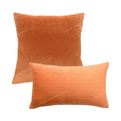 China Solid velvet anti-pilling geometric quilted pillow cushion/pillow cover/cushion cover for sale