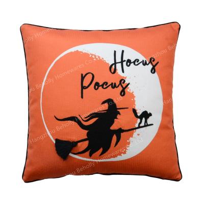 China Halloween Witch Nondisposable Abracadabra Embroidered Pillow Cushion/Pillow Cover/Cushion Cover for sale