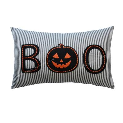 China Halloween Nondisposable Striped Boo Embroidered Pillow /Pillow Cover Cushion / Cushion Cover for sale