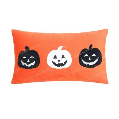 China Nondisposable Halloween Ornaments Pumpkin Applique Embroidered Pillow Cushion/Pillow Cover/Cushion Cover for sale