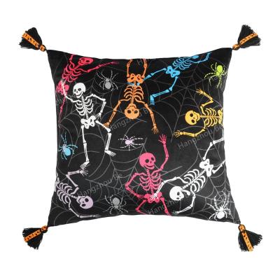 China Nondisposable Dancing Skeletons Web Halloween Pillow Cushion/Pillow Cover/Cushion Cover for sale