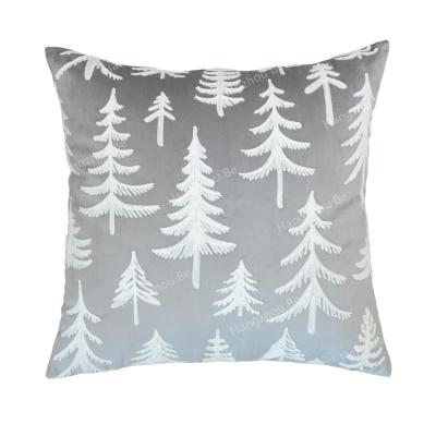 China Anti-pilling Christmas Trees Embroidered Pillow Cushion / Pillow Cover / Cushion Cover for sale