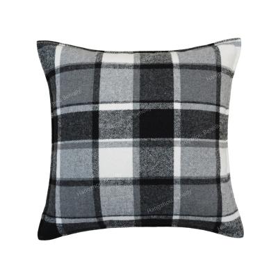 China Nondisposable Black GreyTartan Plaid Pillow Cushion/Pillow Cover/Cushion Cover for sale