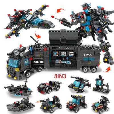 China City POLIC TOY Swat Police Car Building Toy UKBOO City Blocks Sets Police Station Educational Building Kit for sale