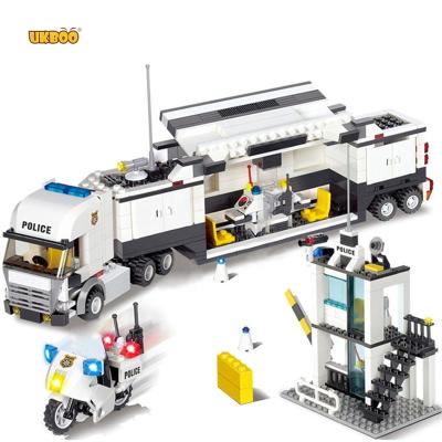 China Building Toy Free Shipping Huiqibao City Police Building Blocks Toy Car Block 511 Pcs Police Station Brick Toys for sale