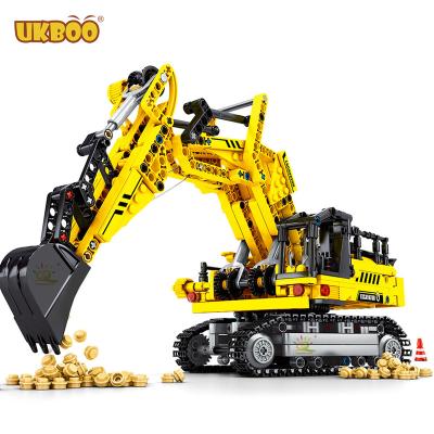 China Free Shipping Moc Building Blocks Bricks Vehicle Technic Excavator Toys UKBOO DIY Building Bricks Kids Toys For Children for sale