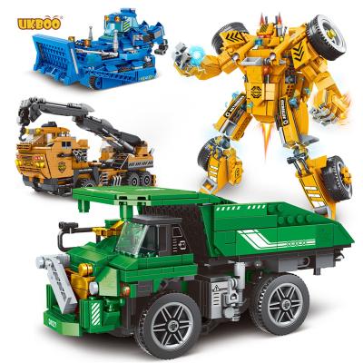 China 2022 Construction Toy Free Shipping Mechanical Engineering Variable Assembled Robot Building Block Car Robot Building Blocks Toy for sale