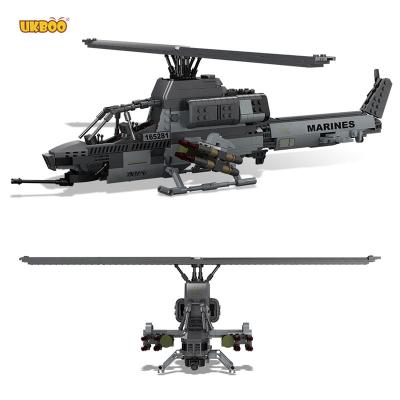 China Free Shipping 815PCS AH-1Cobra DIY Building Model Toy City Helicopter Military Army City Flat Plane Building Block For Children for sale