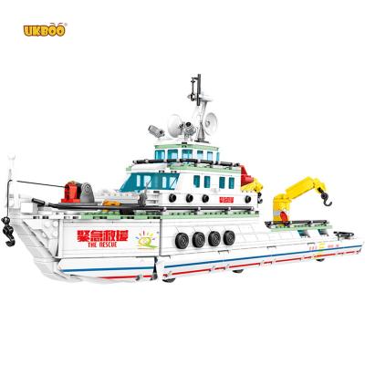 China Free Shipping Building Toy UKBOO Emergency Rescue East China Technic Tokai 101 Compatible Japan Sea Ship Military DIY Puzzle Blocks for sale