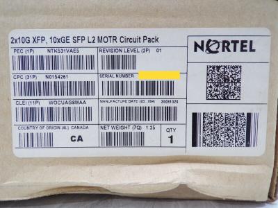 China Ciena NTK531VAE5 2X10G XFP 10XGE SFP L2 MOTR Circut Nortel OM 6500 for sale