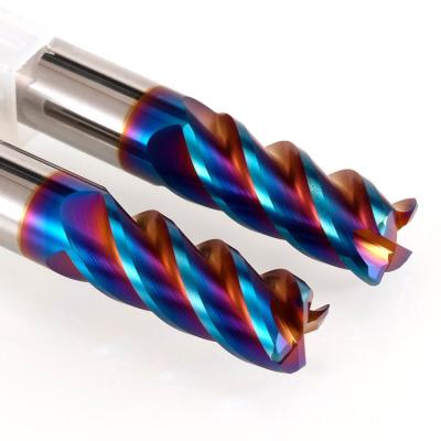 China Long Service Life End Mills Factory Sale Carbide Milling Cutter Hrc65 Hrc55 4 Flutes Radius Corner End Mill for sale