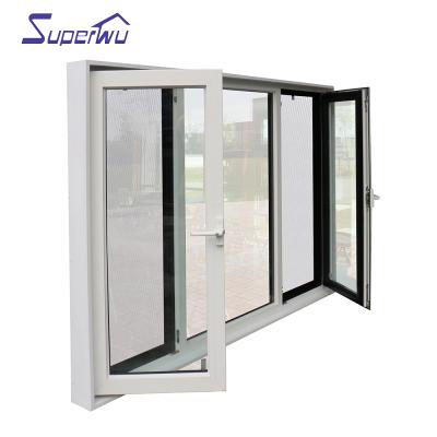 China 36 x 72 Swing Casement Window USA Hurricane Proof Aluminum Glass Bay Casement Curved Aluminum Window for sale