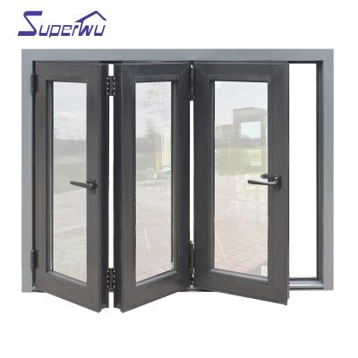 China Screen Accordion Folding Windows Cost New Style Corner Bi-Fold Corner Window Aluminum Window For Room With Screen for sale