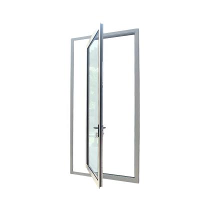 China New Design Modern Aluminum Powder Coated Pivot Door Tempered Glass Double Hinged Door Aluminum French Door for sale