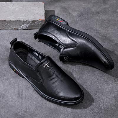 China 2021 New First Layer Sweat-absorbent Low Top Breathable Leather Men's Business Shoes Casual Work Shoes for sale