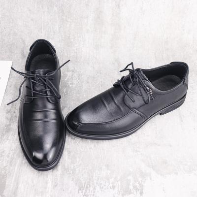 China Leather men's business shoes work lace-up shoes 2021 autumn new first men's Sweat-absorbent layer high-top formal leather shoes low top for sale