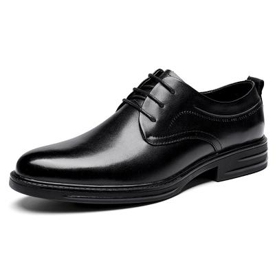 China 2021 New Hot Selling Men's Breathable Leather Men's Shoes Business Upper Layer Leather Men's Shoes Black Sweat-absorbent or for sale