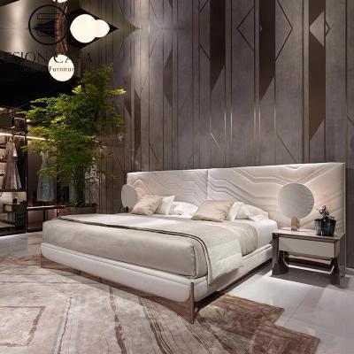 China New 2021 Bed Designs Bed ESION DE MAISON Bedroom Furniture Soft Modern Luxury Italian Bed Leather Bed Furniture for sale