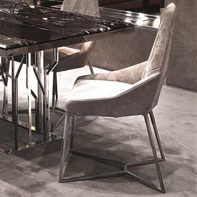 China Luxury ESION MAISON Italian Dining Chair Modern Microfiber Leather Dining Chairs Set Dining Room Furniture for sale