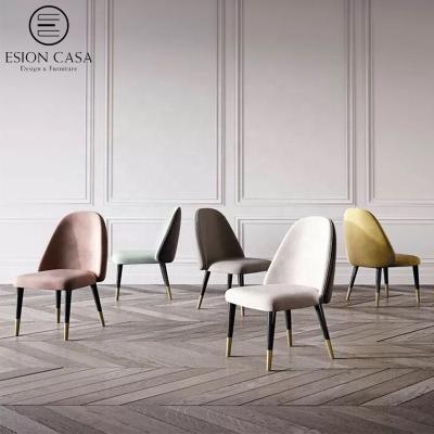 China MAISON Comfortable Hot Sale Modern Backrest ESION Dining Chair Solid Wood Frame Dining Set 6 Chairs Leather Dining Chairs for sale