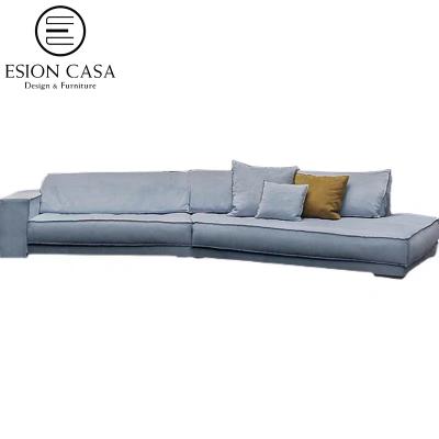 China The Other HOUSE Sofa Furniture Living Room Elegant Luxury Sectional Sofa Leather Sofa Wood Trim from EISON for sale