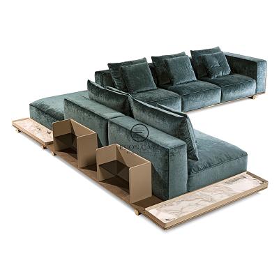 China High Quality Premium Luxury Living Room Sofa Sets Italian Fabric Velvet Sofa Set Furniture Modern MAISON Green ESION Sofas Living Room for sale