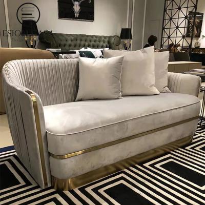 China Other ESION MAISON Velvet Italian Sofa Set Designs Luxury 3 Seater Sofa Gold Luxury Living Room Furniture Set High Quality Sofa New for sale