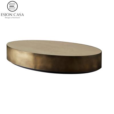 China Modern stainless steel luxury gold oval coffee table coffee tables ESION de MAISON living room table for sale