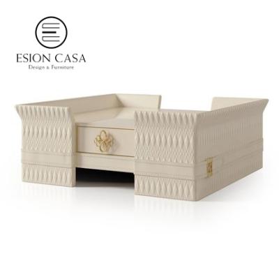 China ESION de MAISON luxury leather coffee table luxury Italian style coffee table living room furniture for sale