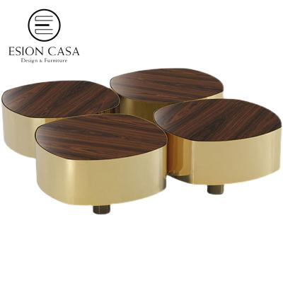 China ESION MAISON d'Or natural wood center table wood metal coffee table 4 piece coffee table set for sale