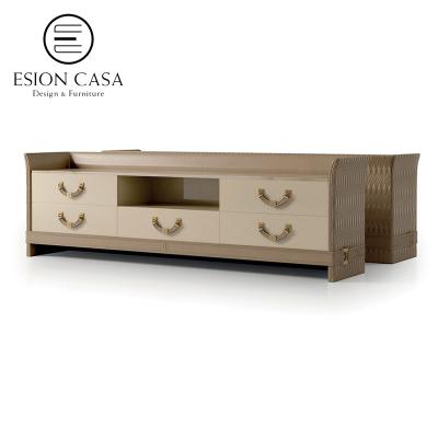 China MAISON leather natrul ESION marble coffee table with modern TV stand TV stand furniture for living room leather TV stand for sale