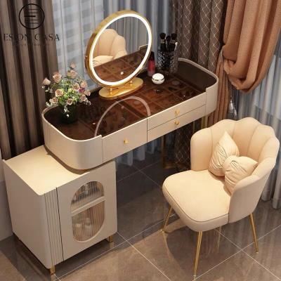 China Modern storage ESION MAISON dresser bedroom furniture make up table dressing table with mirror and stool for sale