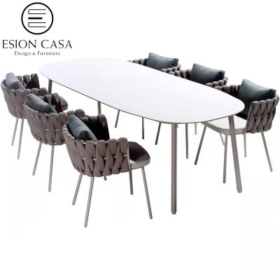 China Beautiful ESION Modern Aluminum Outdoor Dining Table Modern Italian MAISON 2021 Latest Design for sale