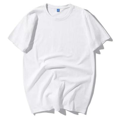 China OEM Moq 240gsm Custom 100% Low Brand White Plain T-shirt High Quality Cotton Anti Shrink Plus Size Mens T Shirts for sale