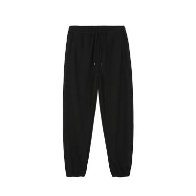 China Drawstring Anti-Shrink Drawstring Thickened Fleece Solid Color Sweatpants for sale