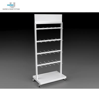 China SPUW03 Fashion Retail Luxury Store Shelves Rack Free Standing Metal Display Rack Shelf Unit Beauty Shop Wooden Floor Display Shelf for sale