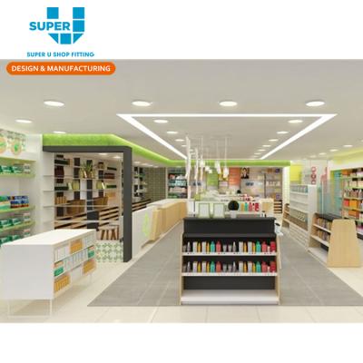 China Fashion Medical Store Interior Design Pharmacy Wood Store Decoration Custom Medical Medical Store Fixtures Layout Design for sale