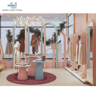 China Shop Furniture Garment Display Women Clothing Store Interior Design Neat Furniture Designed For Clothing Store for sale